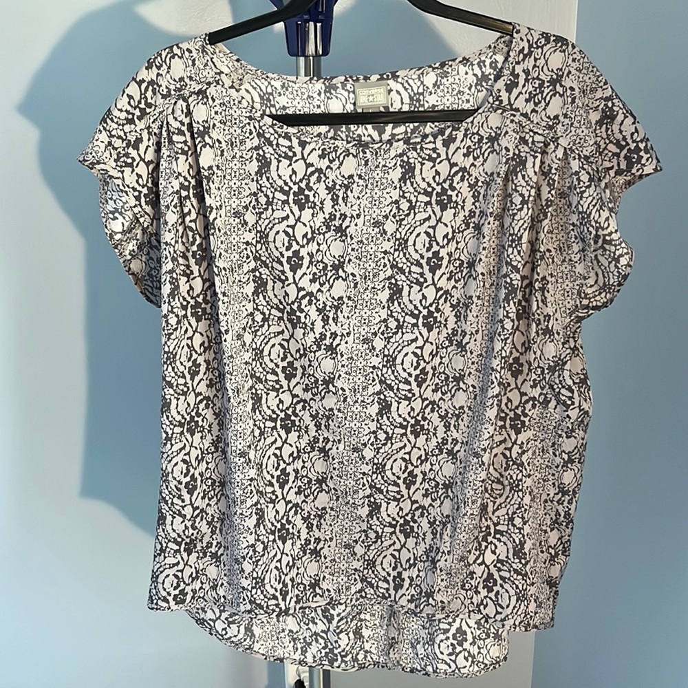 Converse One Star Printer Cap Sleeve Top Size L